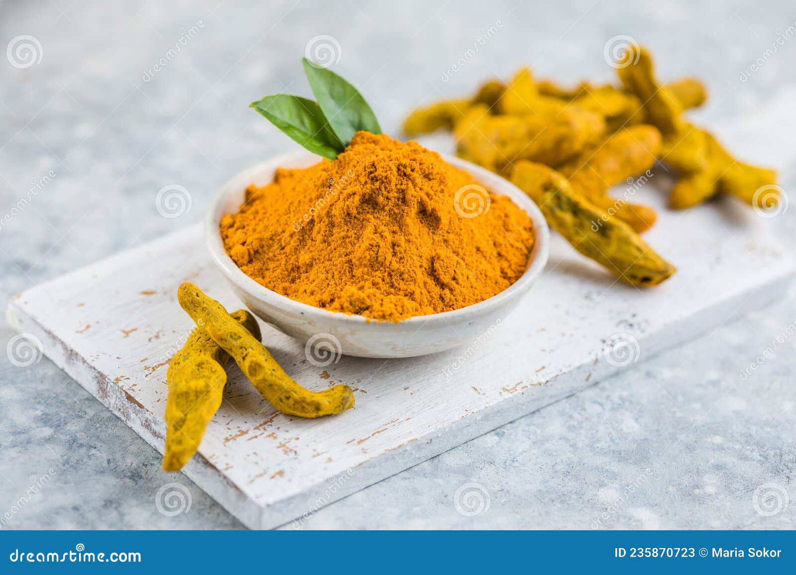 Indian Turmeric Powder and Root. Turmeric Spice Stock Image Image of