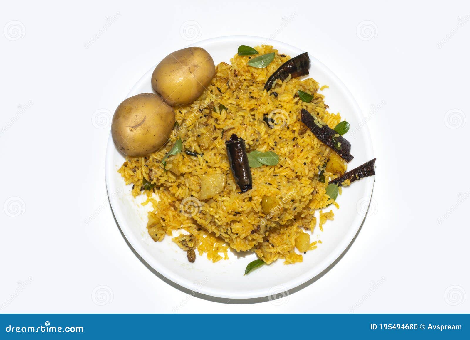 Indian Vegetables Potato Food Rice Stock Photo Image of potato, white