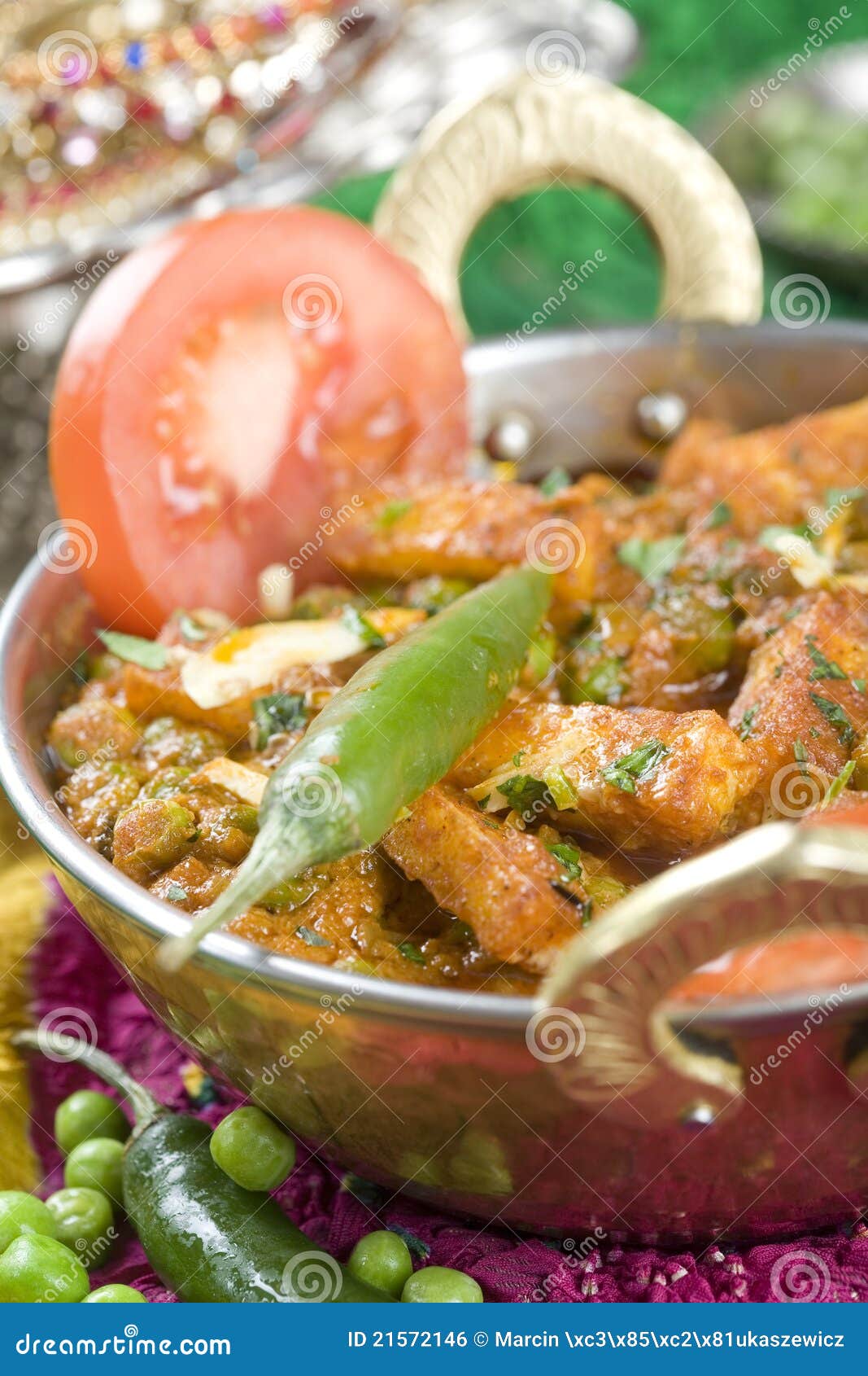 Indian Vegetarian Dish, Mattar Paneer Stock Photo - Image of vegetarian ...