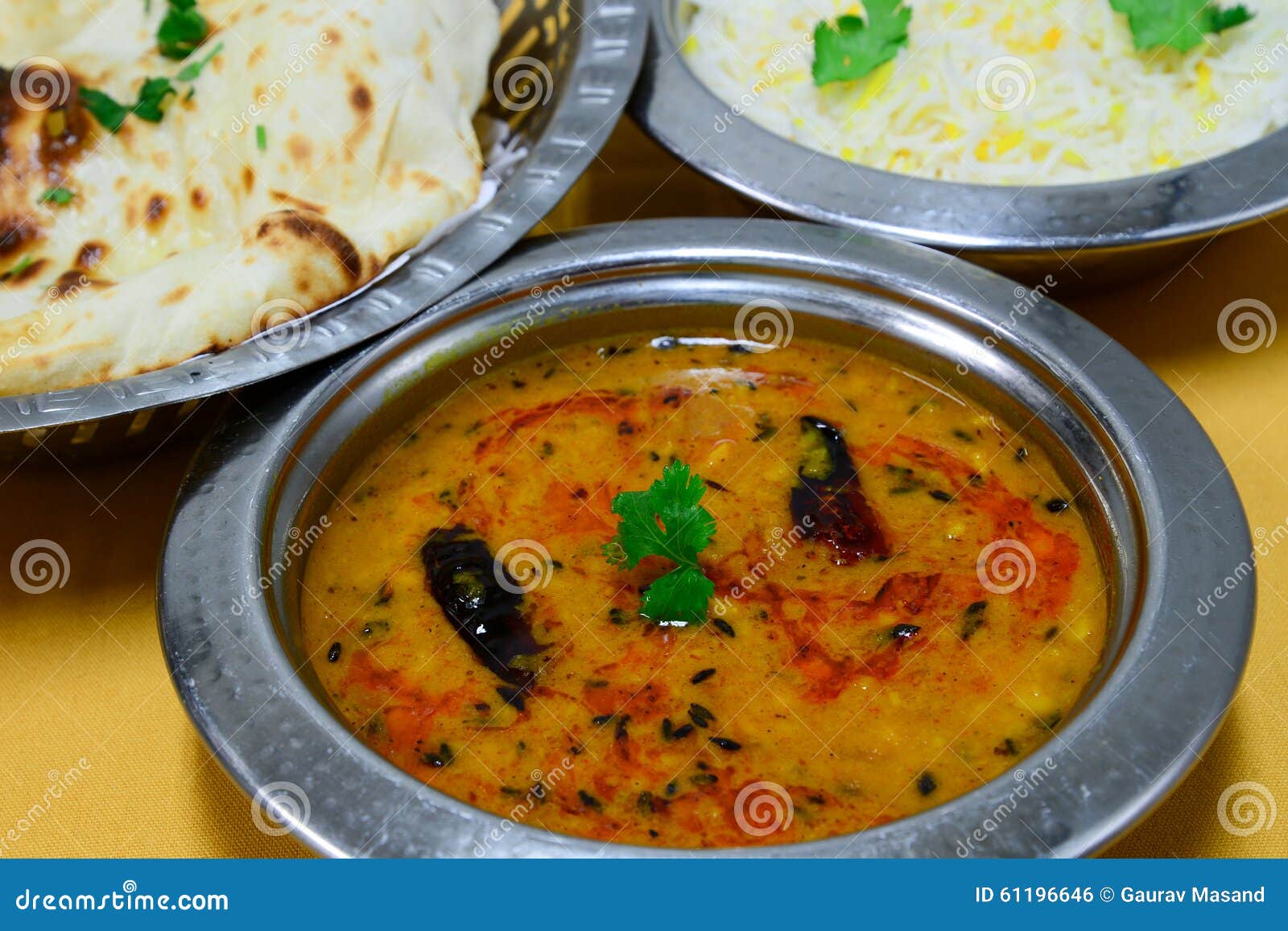 Indian vegetarian meal stock photo. Image of coriander - 61196646