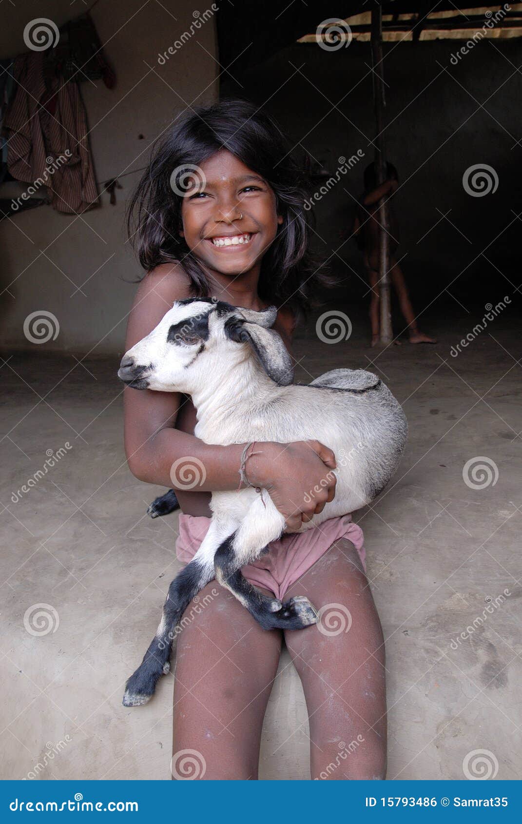 Indian Village Girl Editorial Photo Image Of Goat Health 15793486