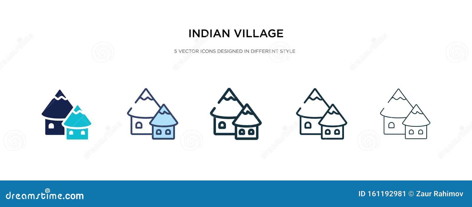 Indian Village Icon in Different Style Vector Illustration. Two Colored