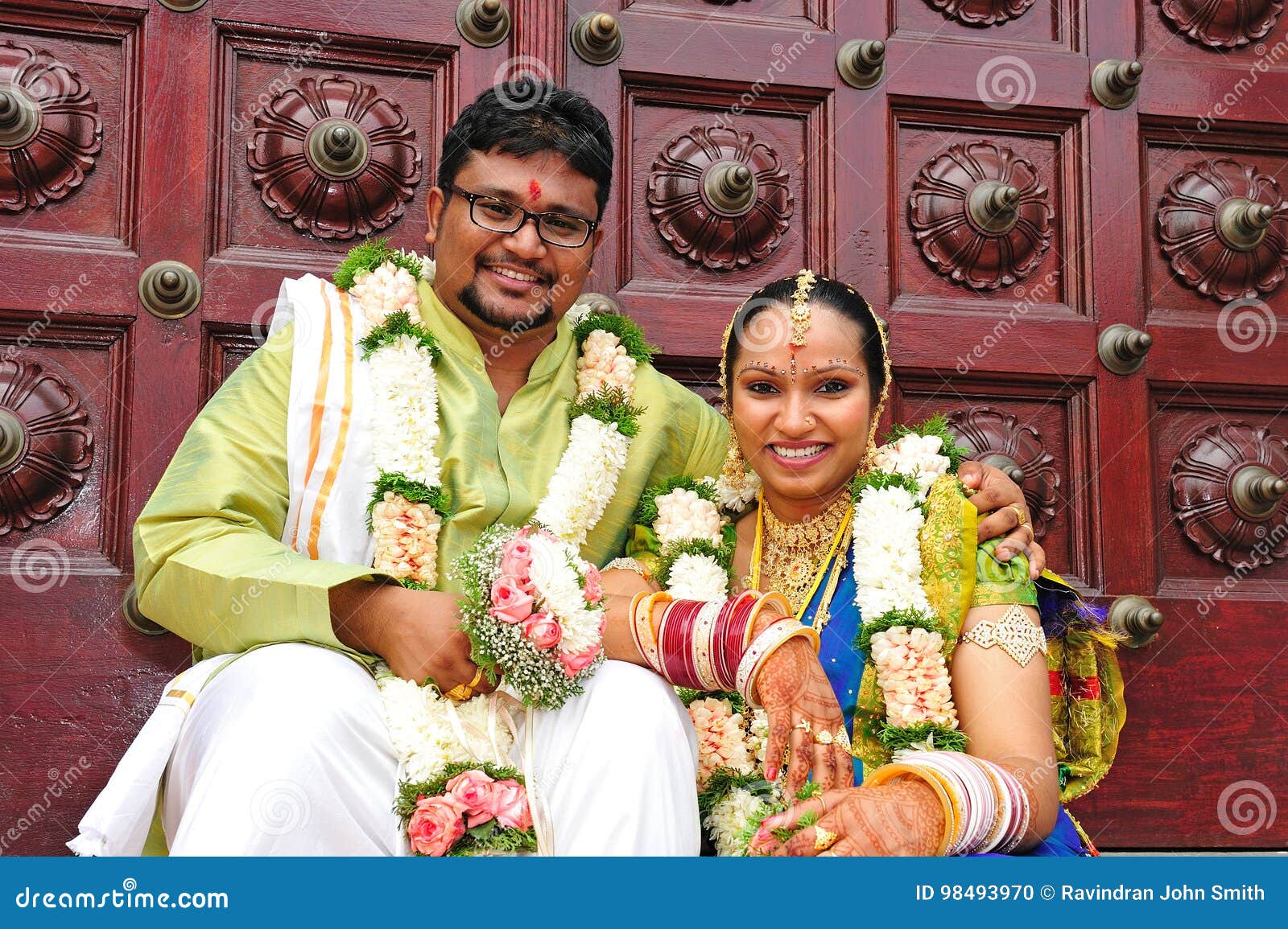 Indian Wedding Couple Editorial Image Image Of Indian 98493970