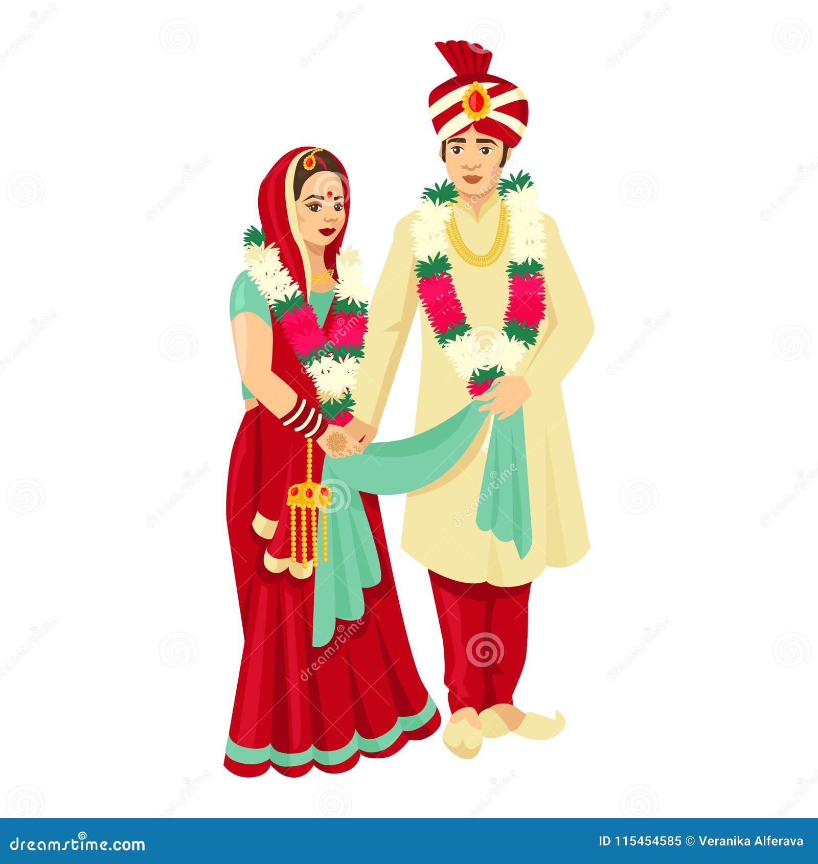 Indian Couple Wedding Stock Illustrations – 1,156 Indian Couple ...