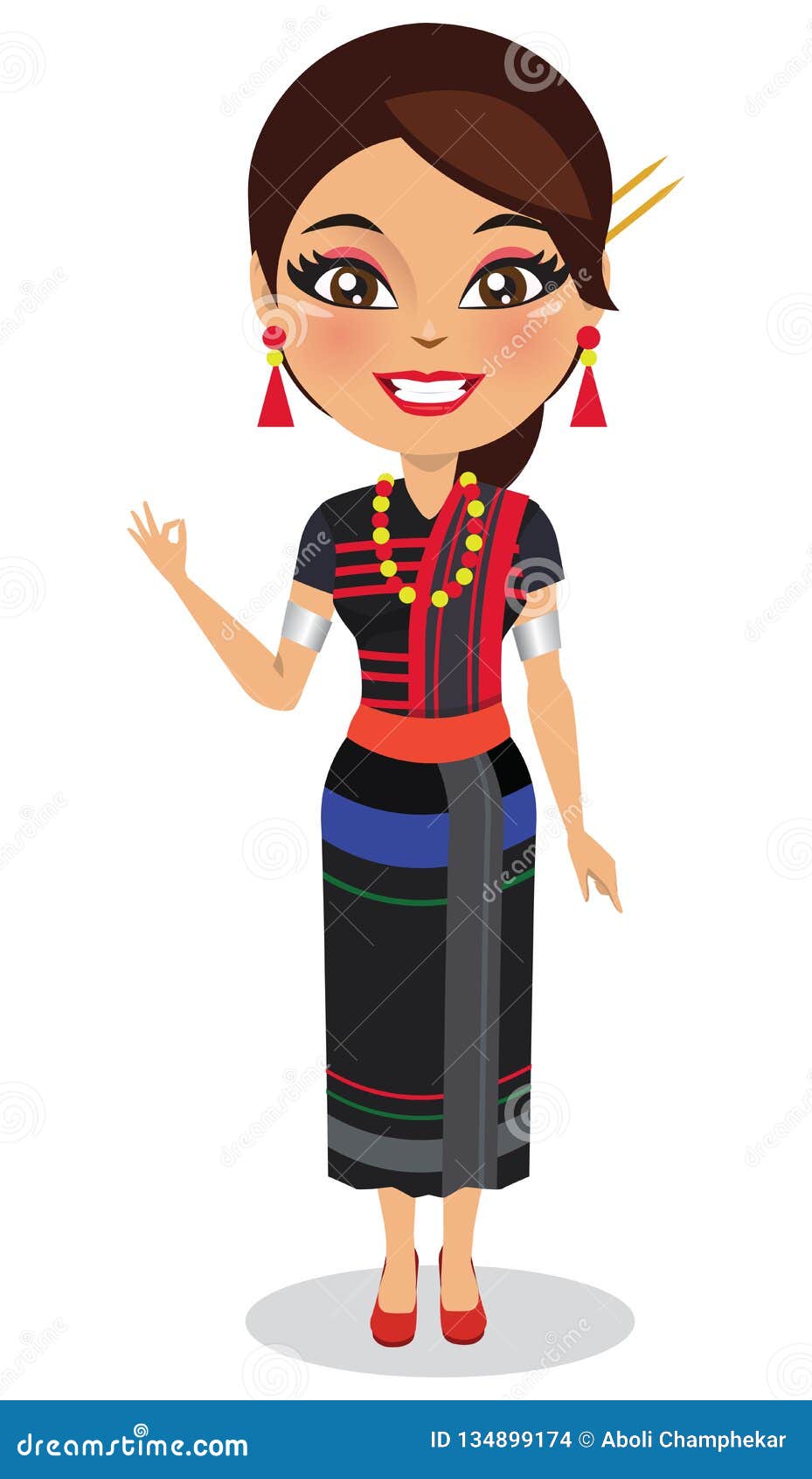 Happy Naga Couple Vector Illustration | CartoonDealer.com #49442992