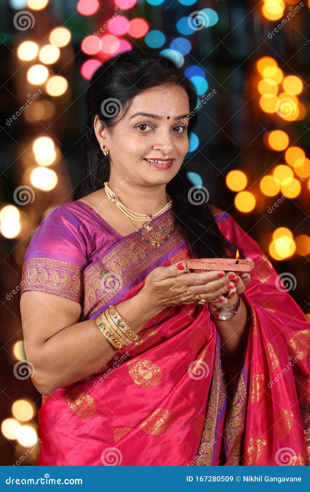 Indian Woman in Diwali Festival Stock Image - Image of culture, female:  167280509