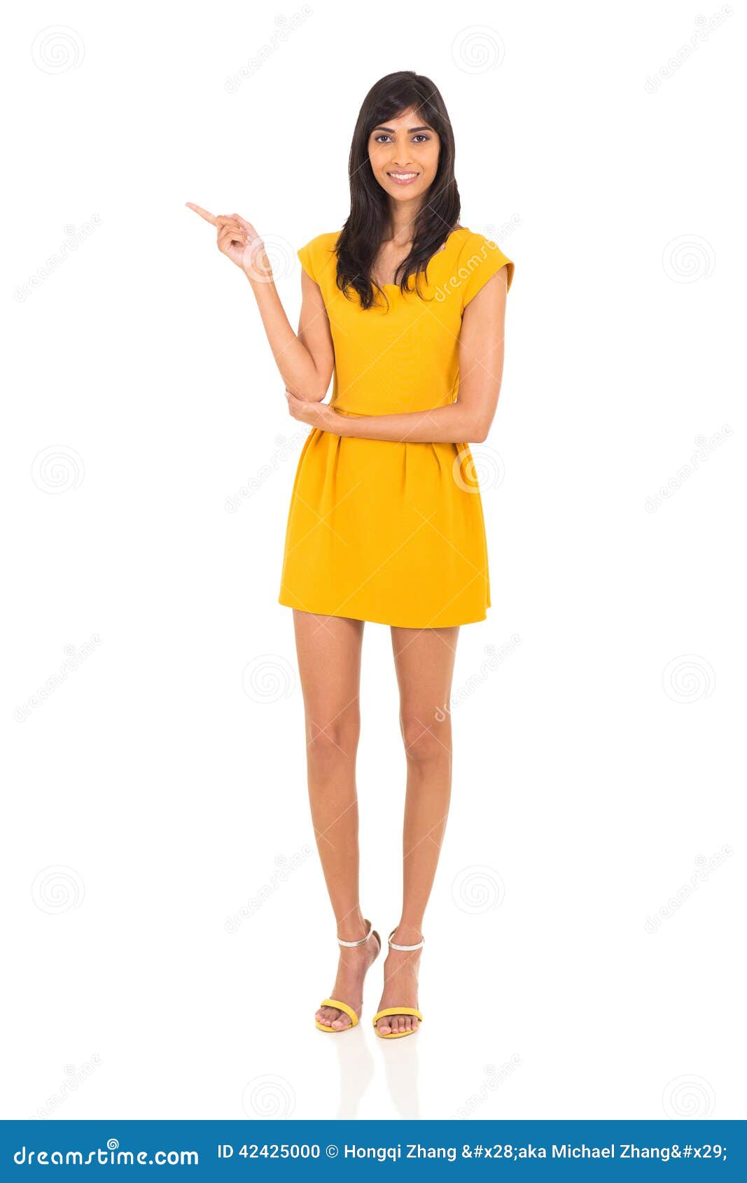 Indian woman pointing stock photo. Image of happy, happiness - 42425000