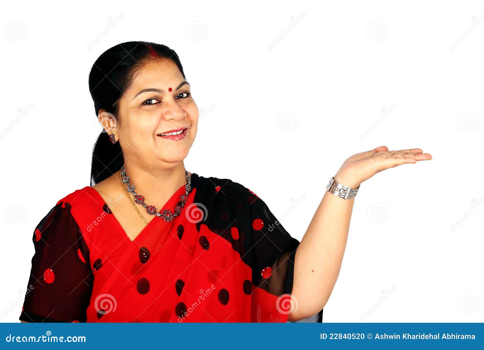 indian woman presenting.