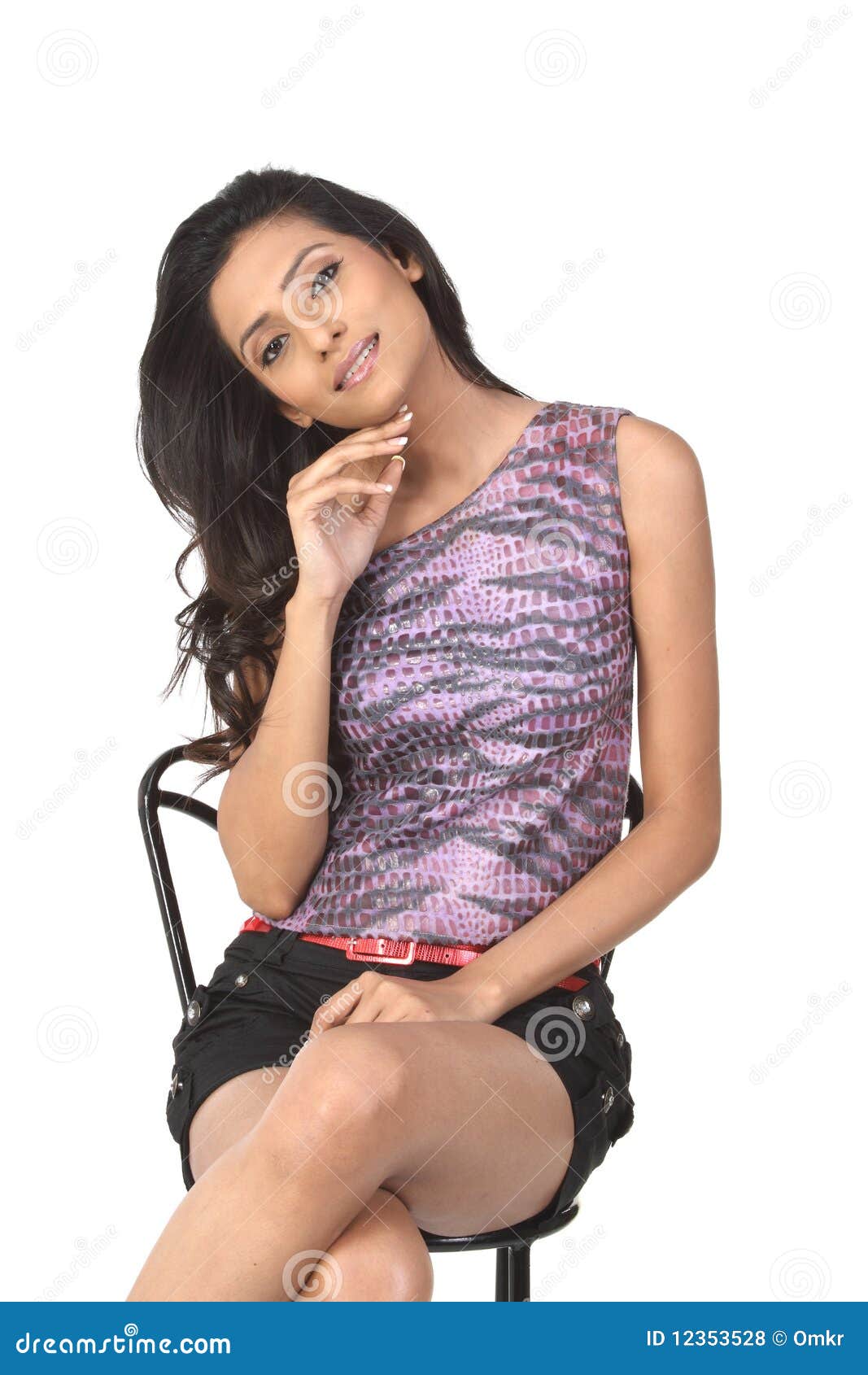 Indian Woman Sitting in Chair Stock Photo - Image of face, elegance