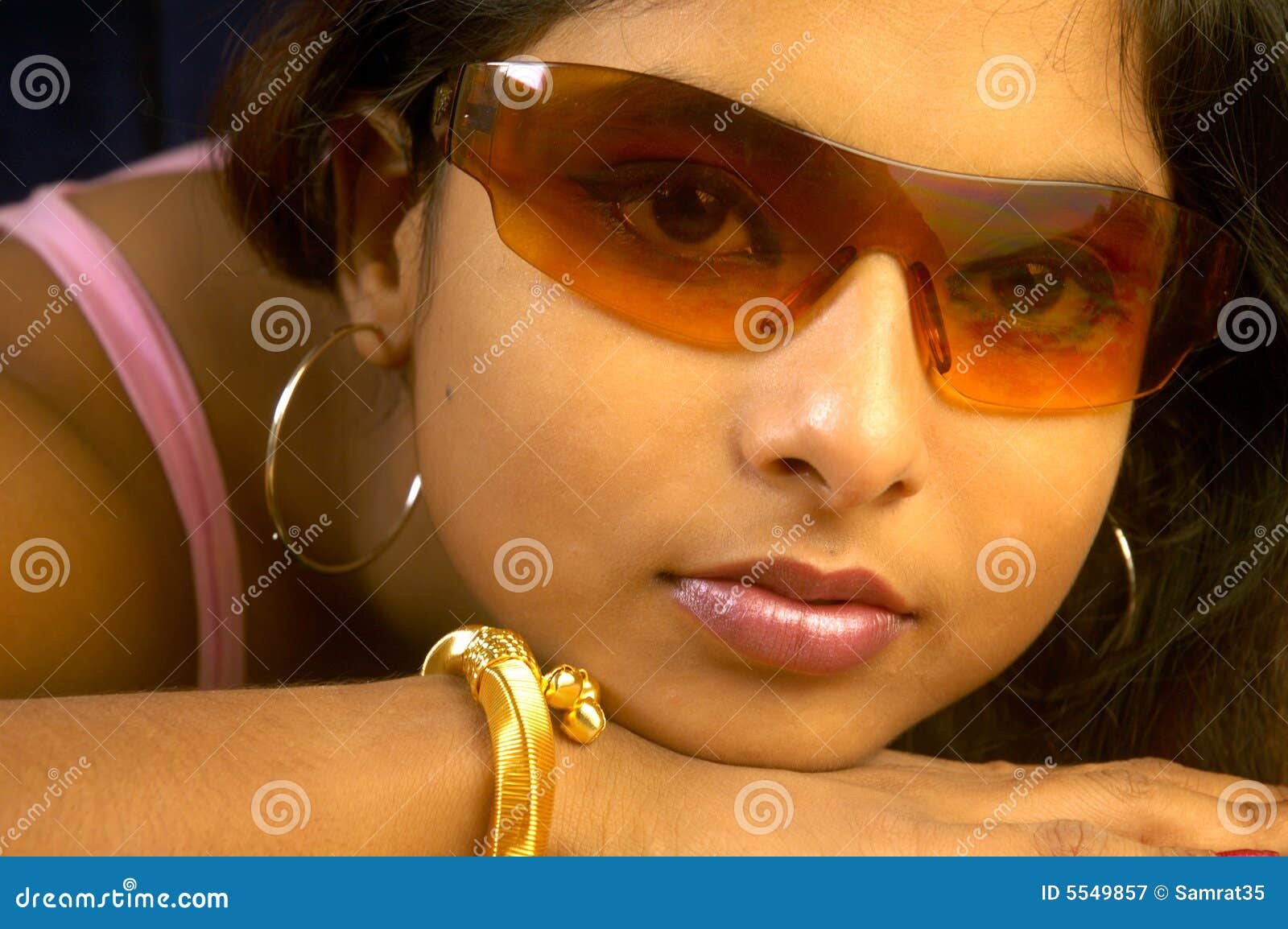 Indian woman in sunglasses stock image. Image of female 5549857