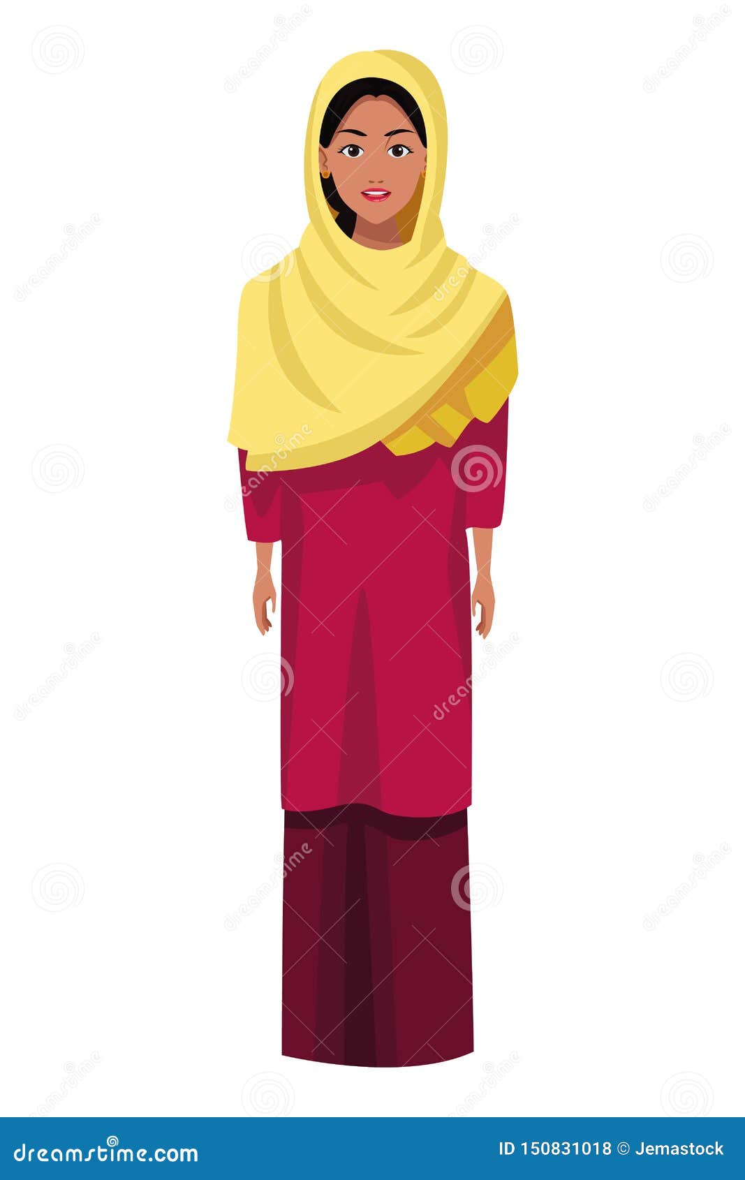 Indian Woman Wearing Traditional Hindu Clothes Stock Vector ...