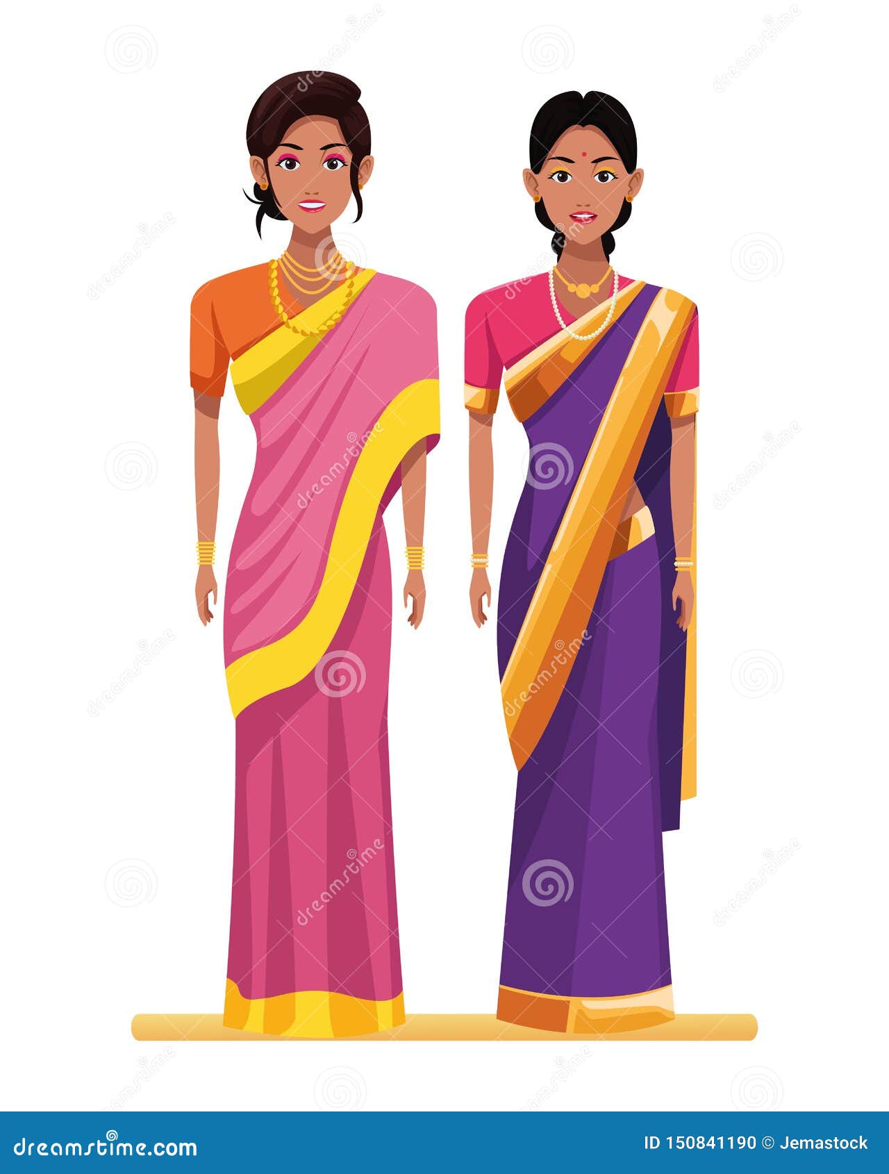 Indian Women Avatar Cartoon Character Stock Vector - Illustration of ...