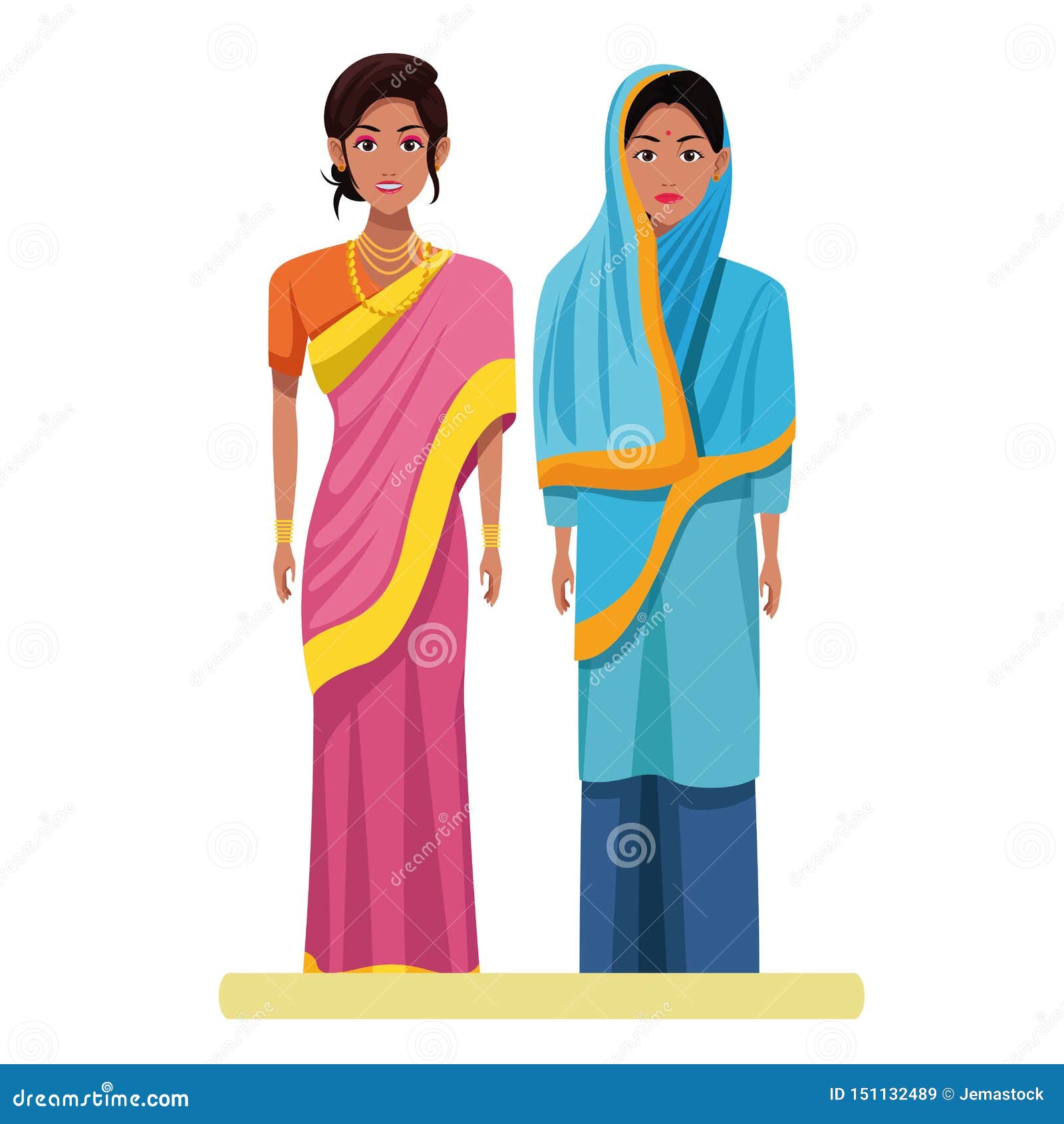 indian women avatar cartoon character