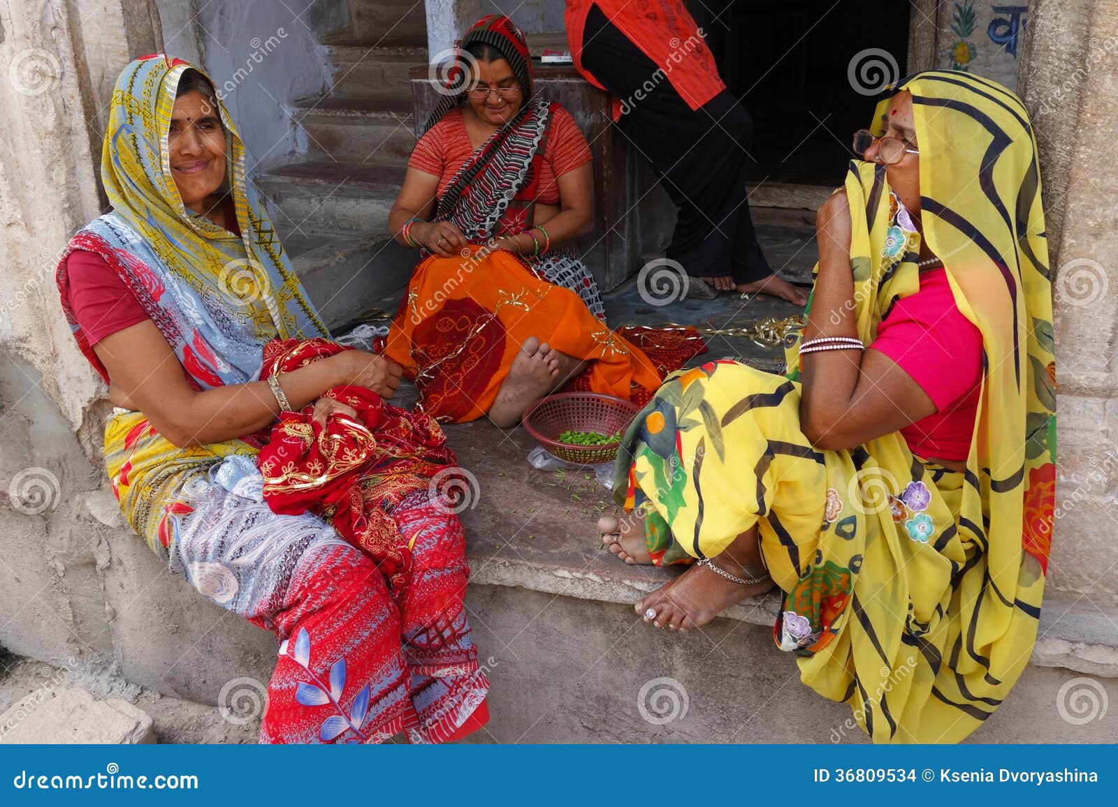 Indian women talking editorial stock image. Image of tradition 36809534