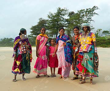 Indian Women in Traditional Sari. Goa Editorial Stock Image - Image of ...