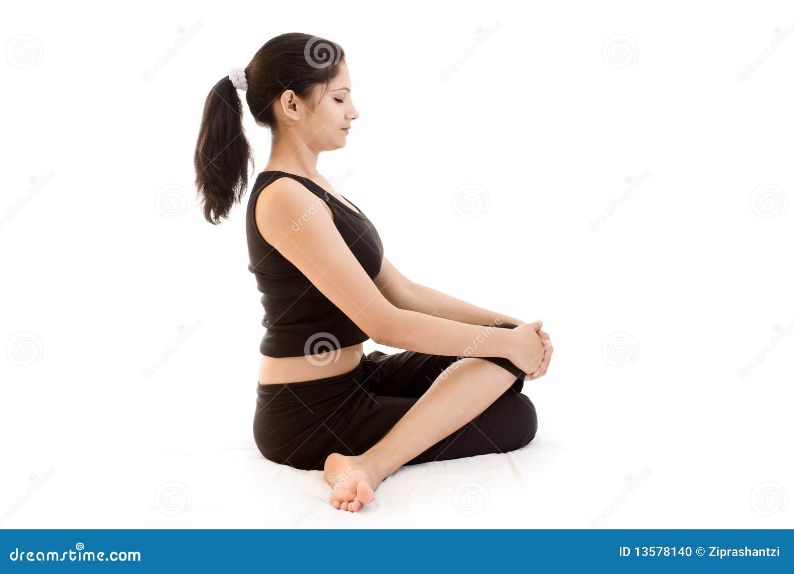 Indian Yoga Girl in Black Dress Stock Photo - Image of figure, fitness:  13578140