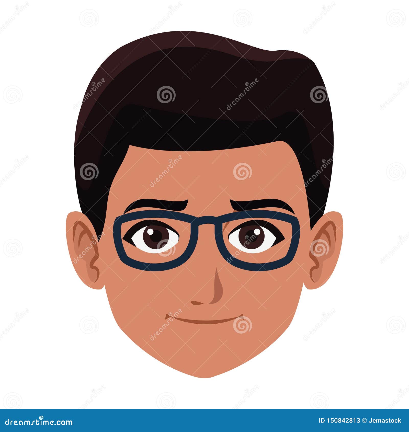 Portrait funny guy cartoon young people profile Vector Image