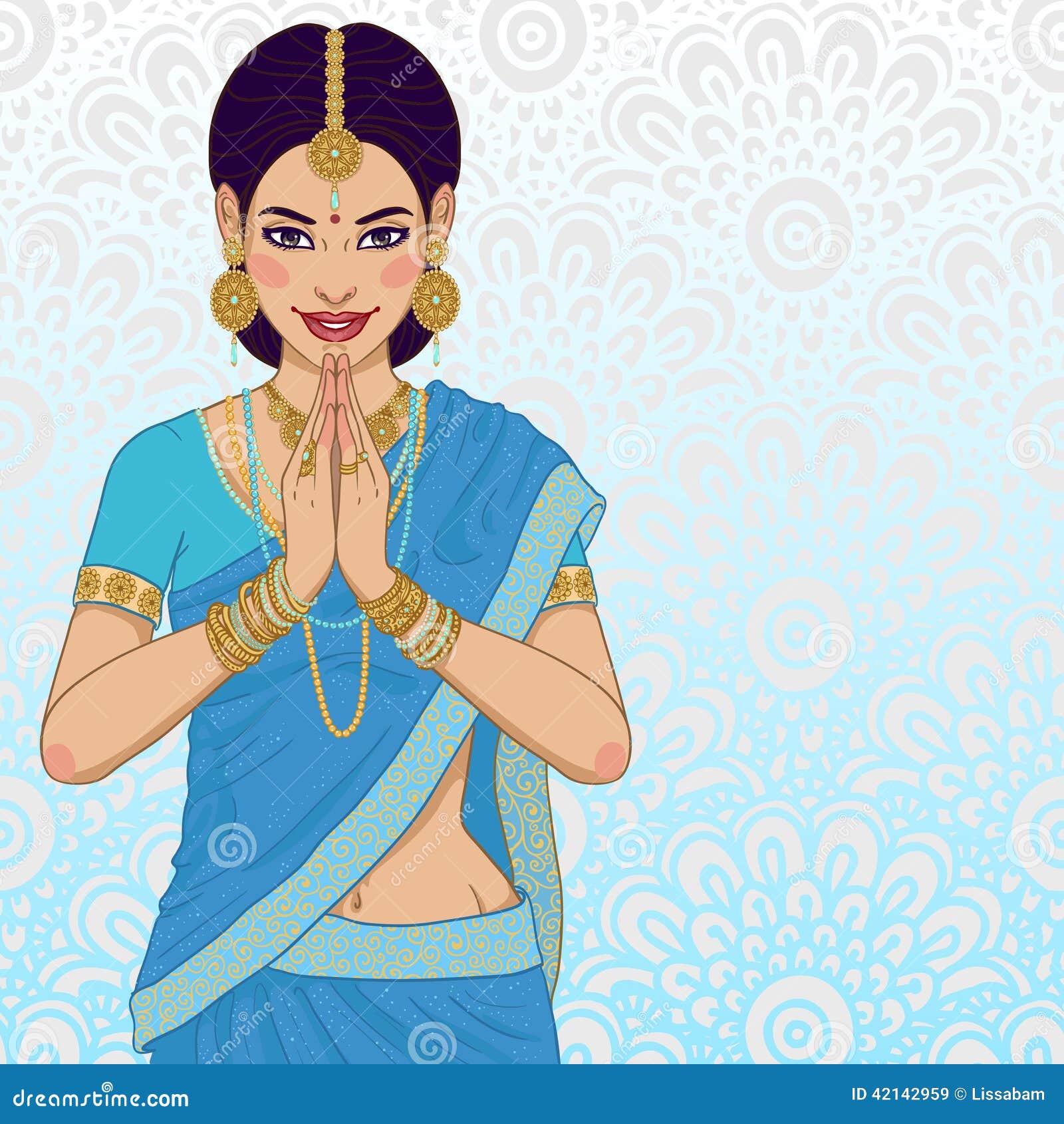 Download Indian young woman stock vector. Illustration of illustration - 42142959