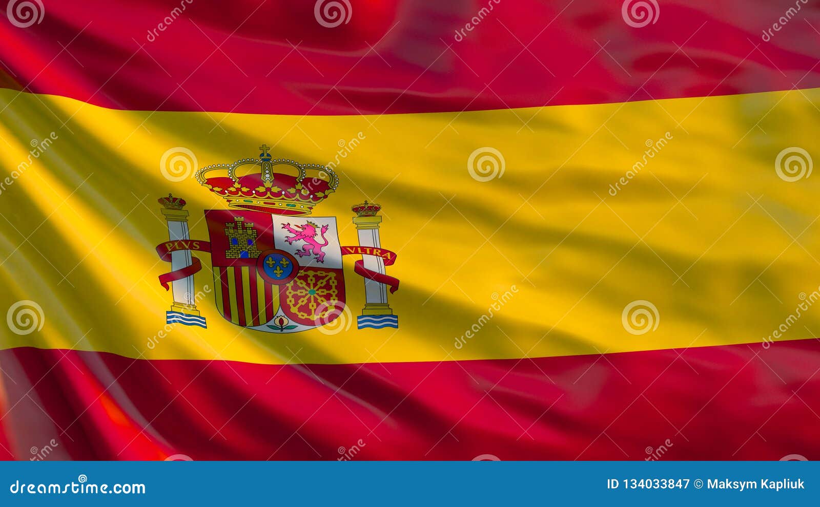 Indicateur Espagnol Illustration 3d De Drapeau De Ondulation De L