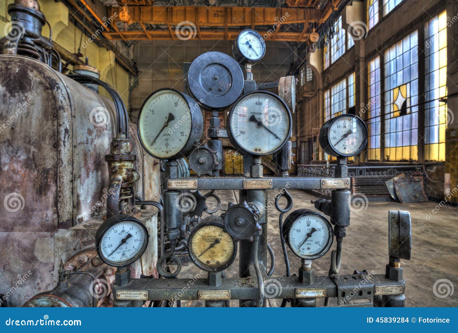 indicators for the measurement in an old factory