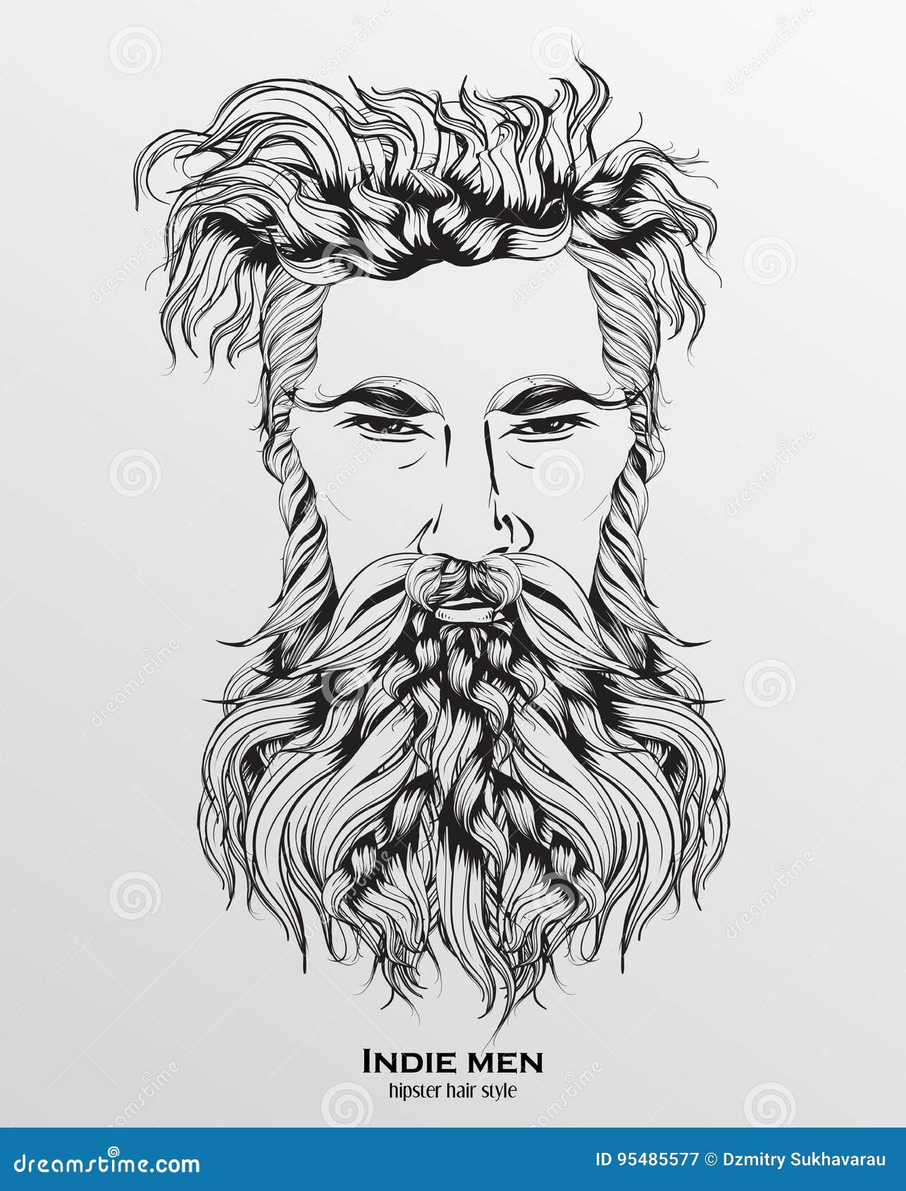 Indie Men Hipster Hair Style Stock Illustration - Illustration of ...