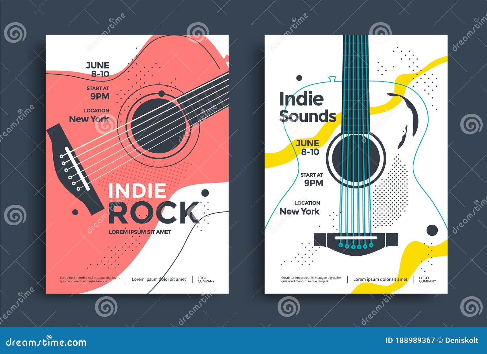 indie rock poster flyer template