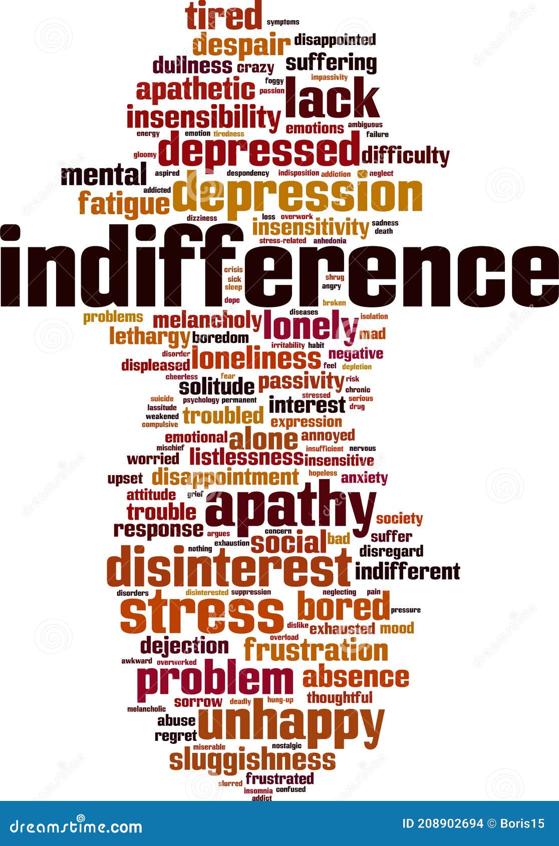 Indifference word cloud stock vector. Illustration of disappointment