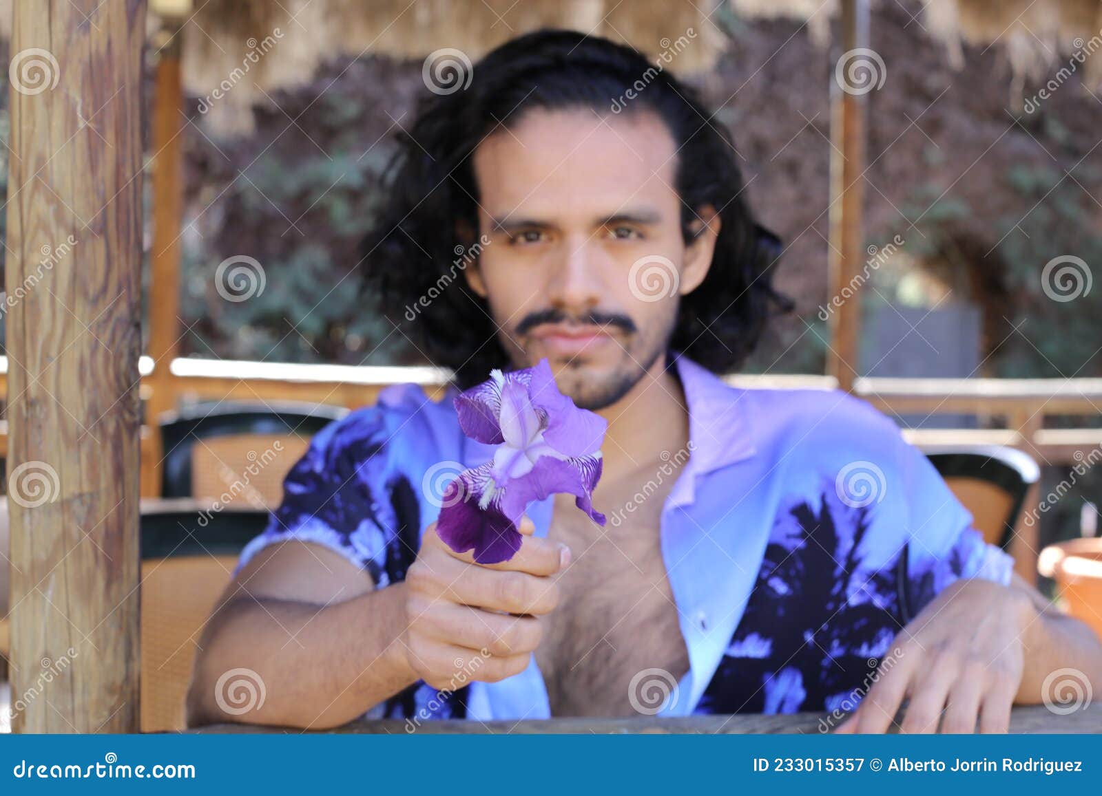 Indigenous Man in Hawaiian Island Stock Image Image of long, handsome