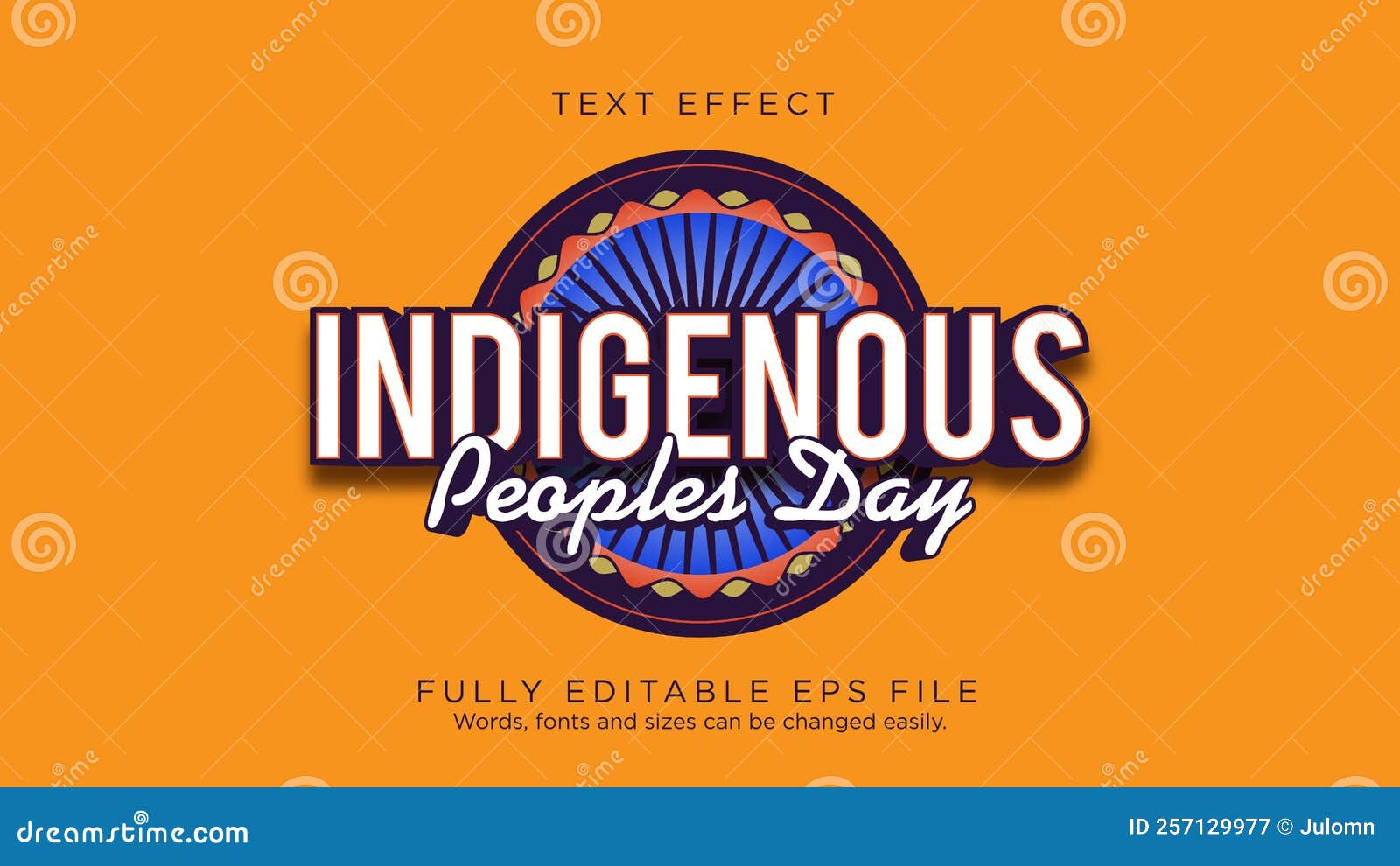 indigenous peoples day text effect font type  simple logo background
