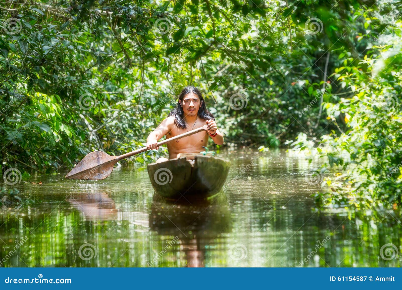 indigenous wooden canoe