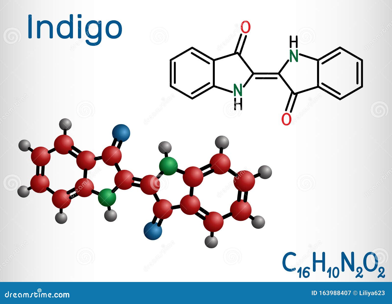 Indigo Molecule. It Is Natural Dye With A Distinctive Blue Color