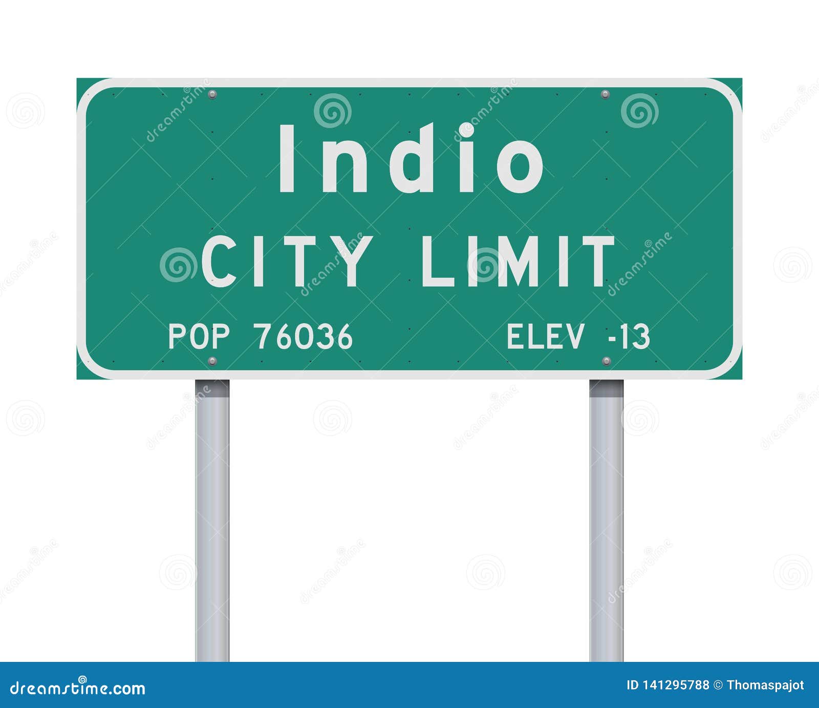 indio city limit road sign