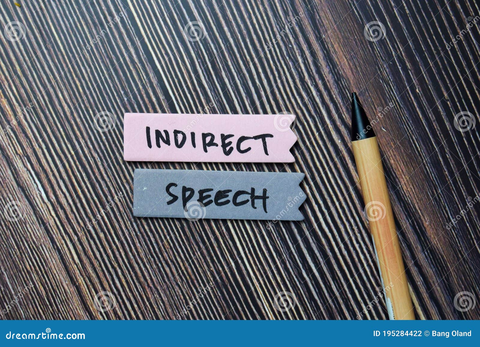 indirect speech write on sticky notes  on office desk