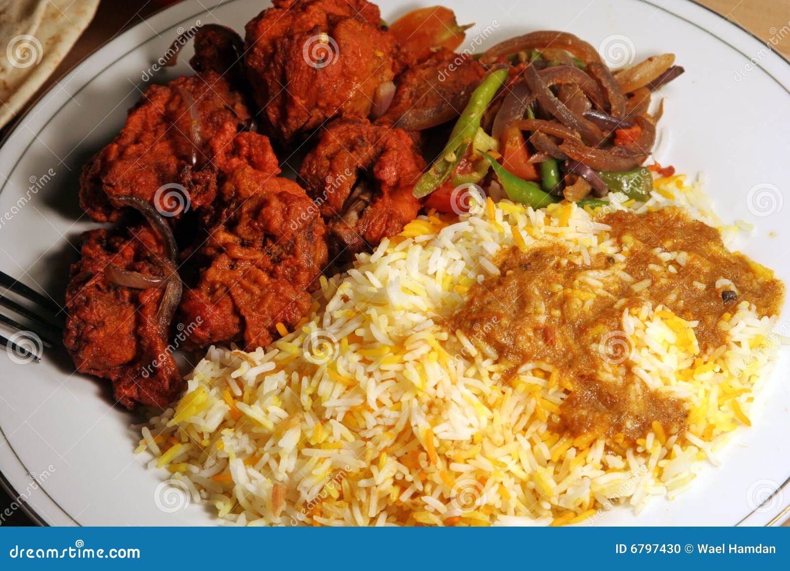 Indische Biryani Nahrung Mit Huhn Masala Stockfoto - Bild von ...