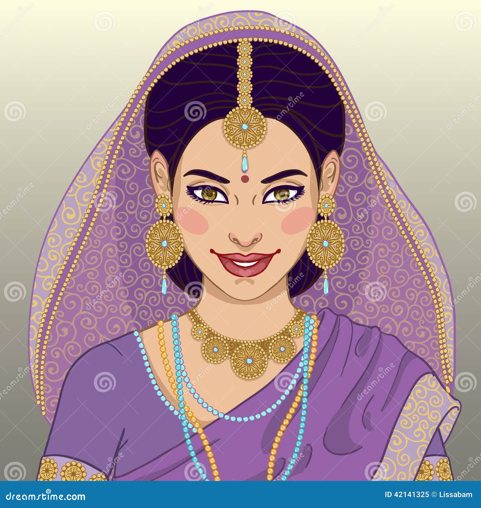 Indische junge Frau vektor abbildung. Illustration von