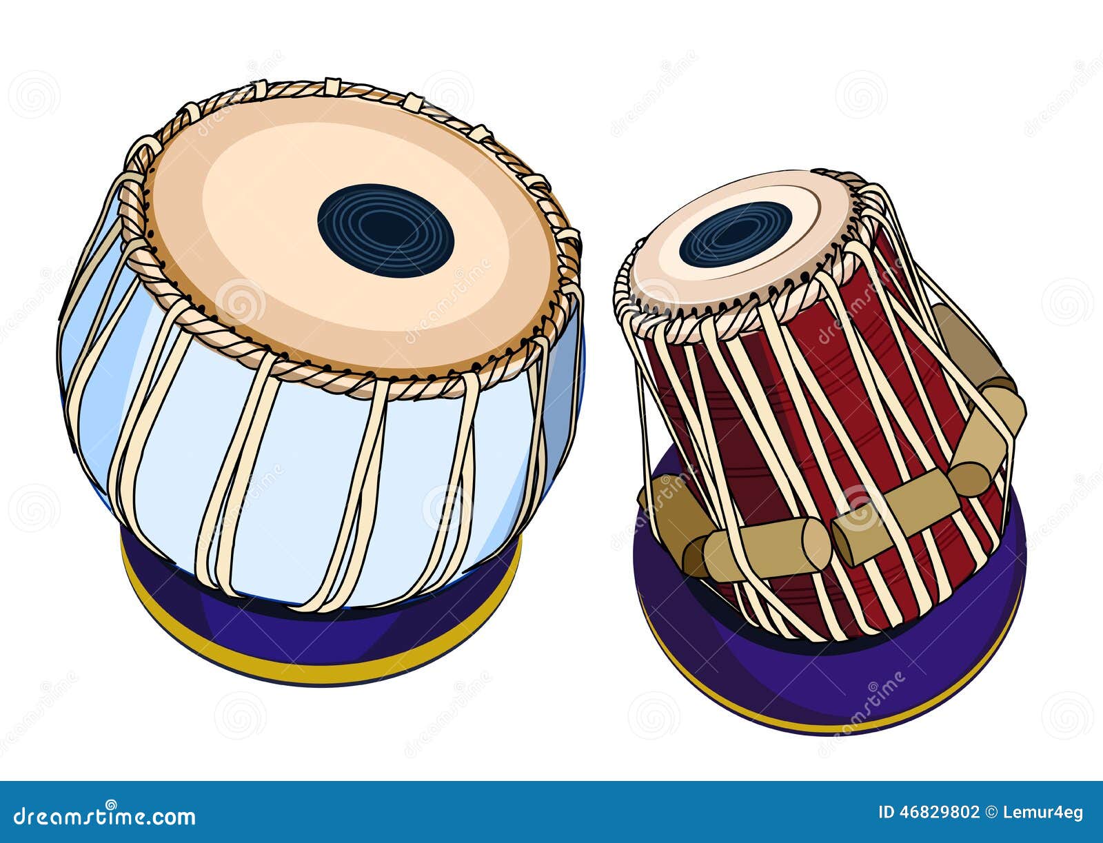 Indische Musikinstrumente Tabla Vektor Abbildung Illustration von