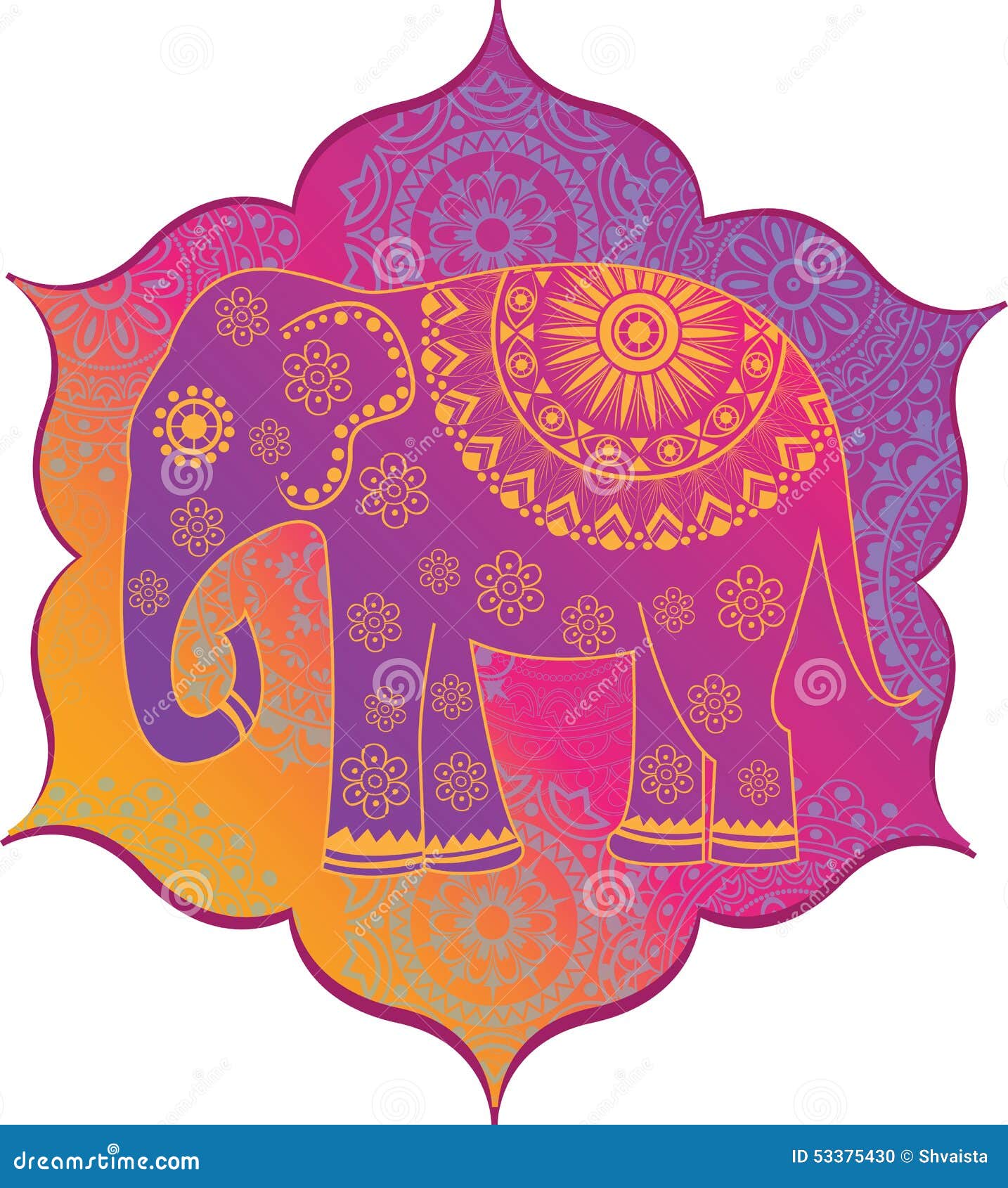 Indischer Elefant Mit Beschaffenheit Vektor Abbildung Illustration Von Mendie Stylized