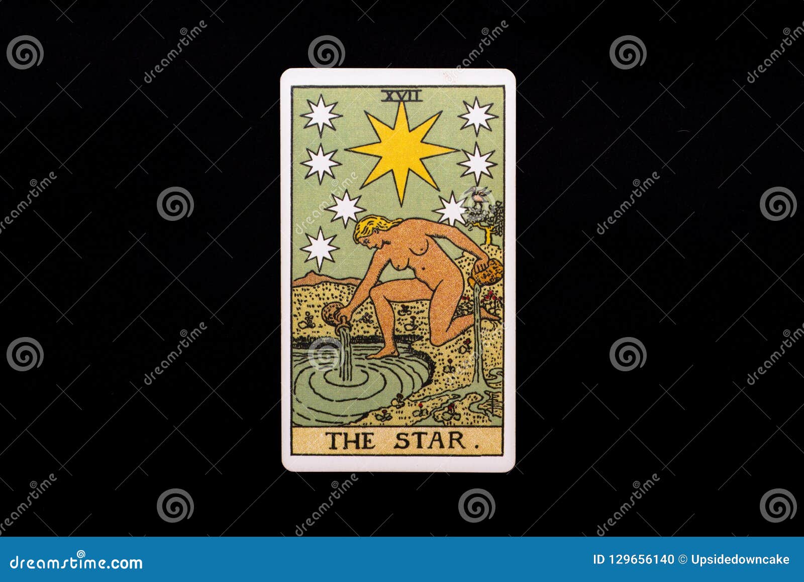 An Individual Major Arcana Tarot Card Isolated on Black Background. the  Star Stock Photo - Image of major, rider: 129656140