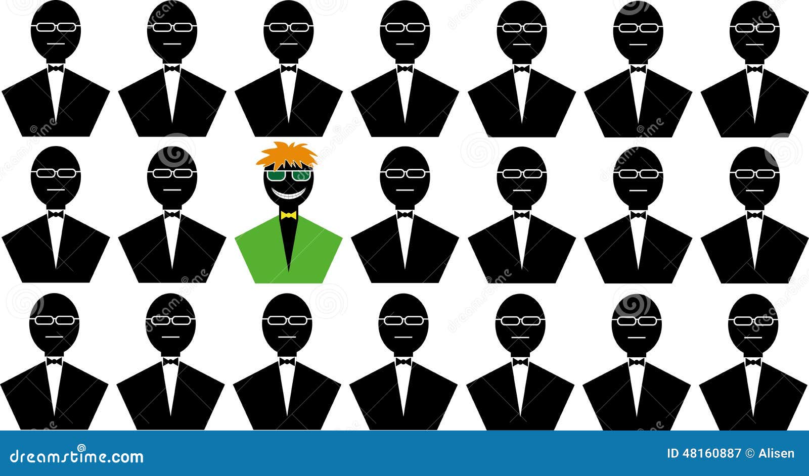 Individuo único stock de ilustración. Ilustración de mano - 48160887, image size:1600x942