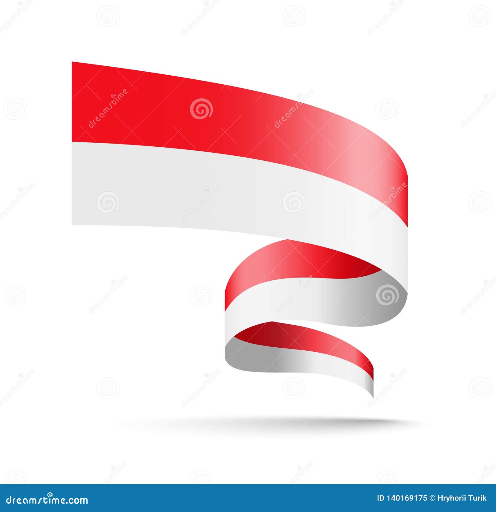 Indonesia Flag in the Form of Wave Ribbon. Stock Vector - Illustration ...