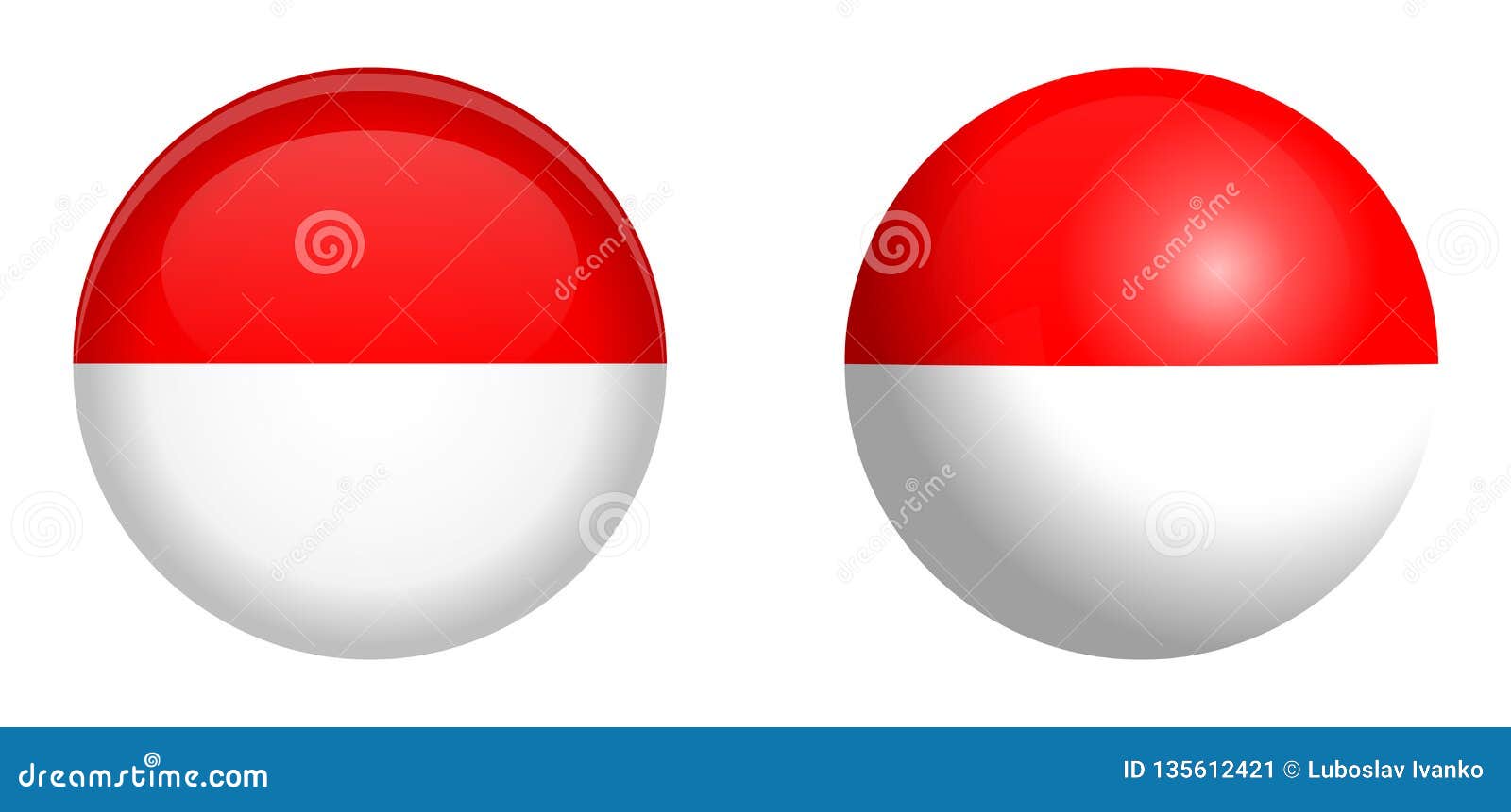 Download Indonesia Flag Under 3d Dome Button And On Glossy Sphere ...