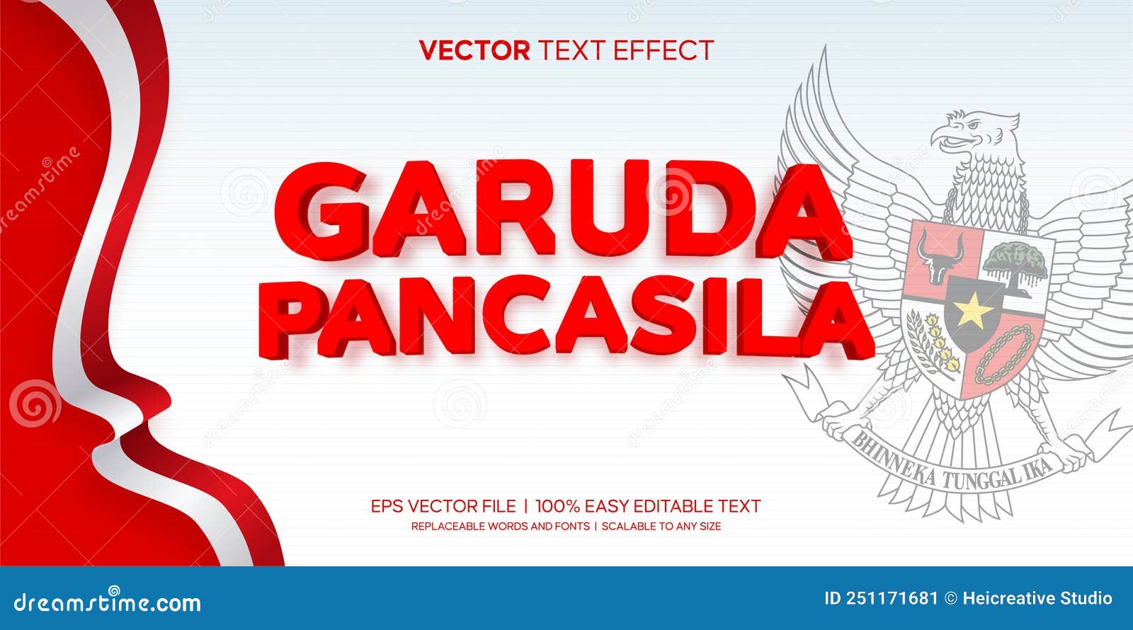 indonesia garuda pancasila di dadaku editable text effect