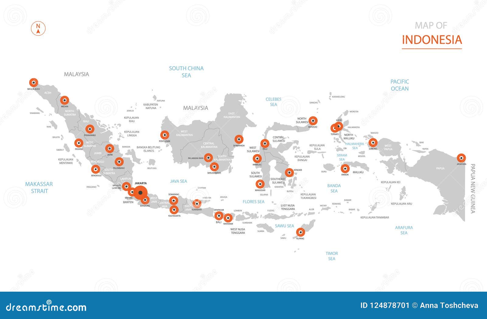 indonesia map with administrative divisions.