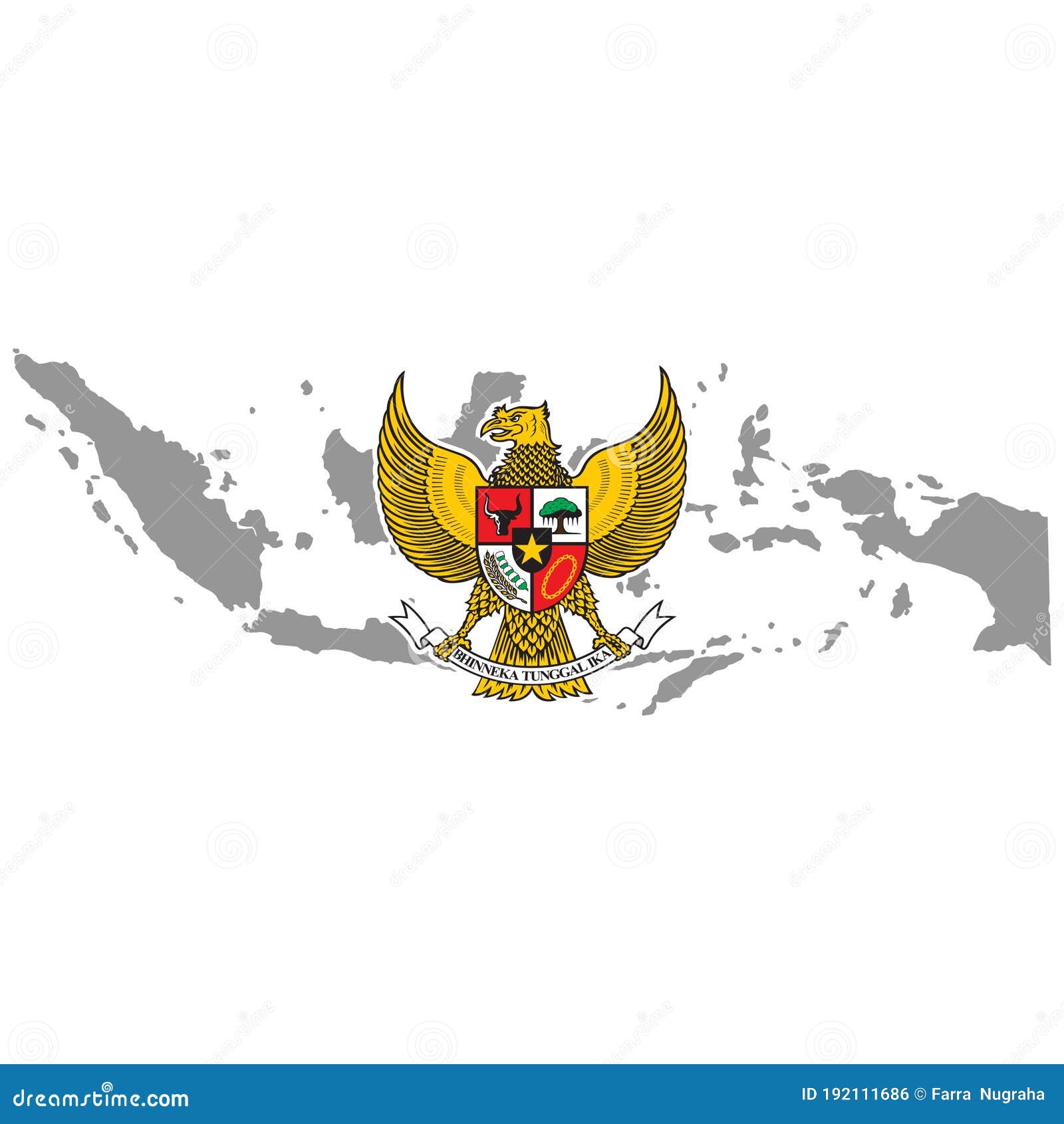 Indonesia Map And Mascot `garuda Pancasila` Symbol Indonesian Icon