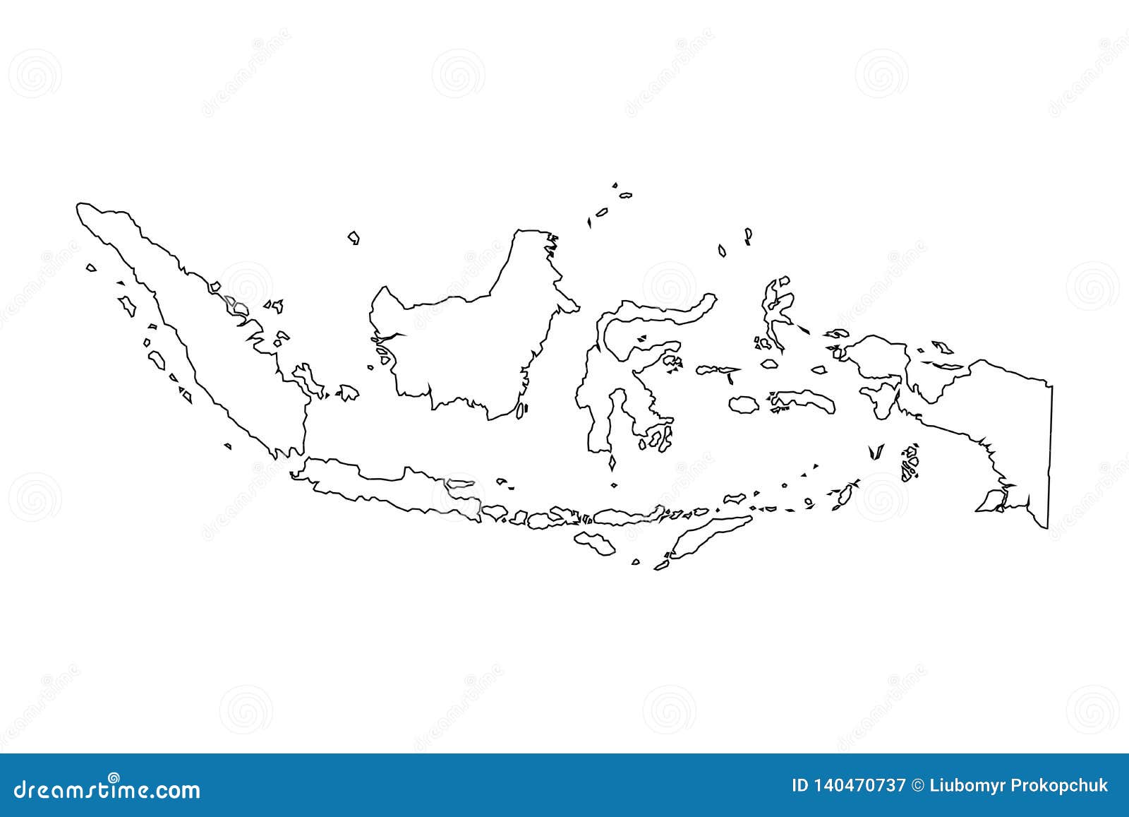  Indonesia Map Outline  Graphic Freehand Drawing On White 