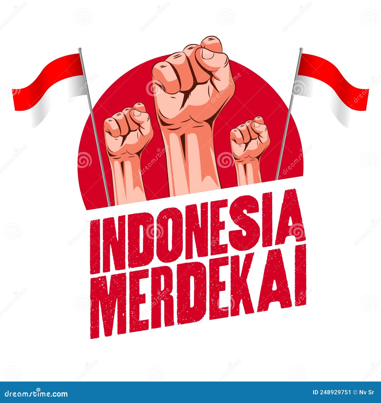 Indonesia Merdeka - the Proclamation of Indonesian Independence Stock ...