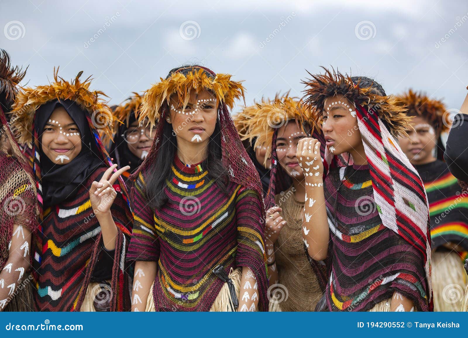 Young Girls of a Papuan Tribe in Baliem Valley Festival Editorial