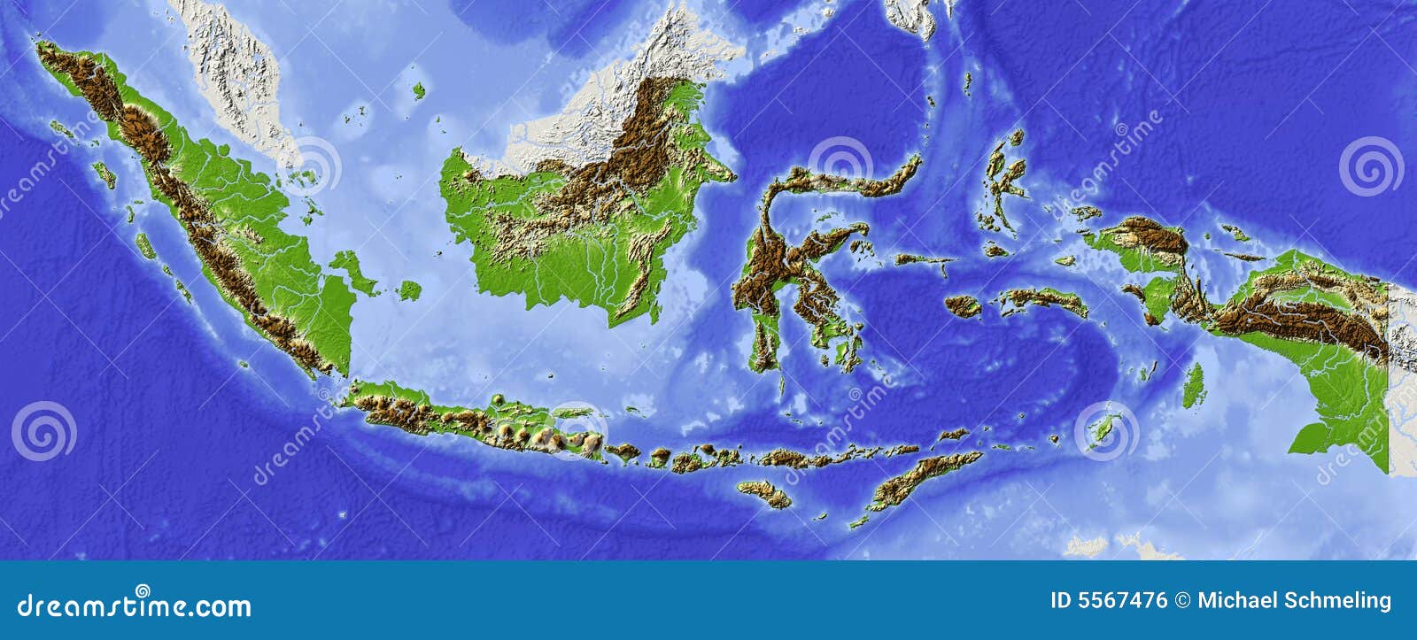Indonesia, relief map stock illustration. Illustration of asia - 5567476