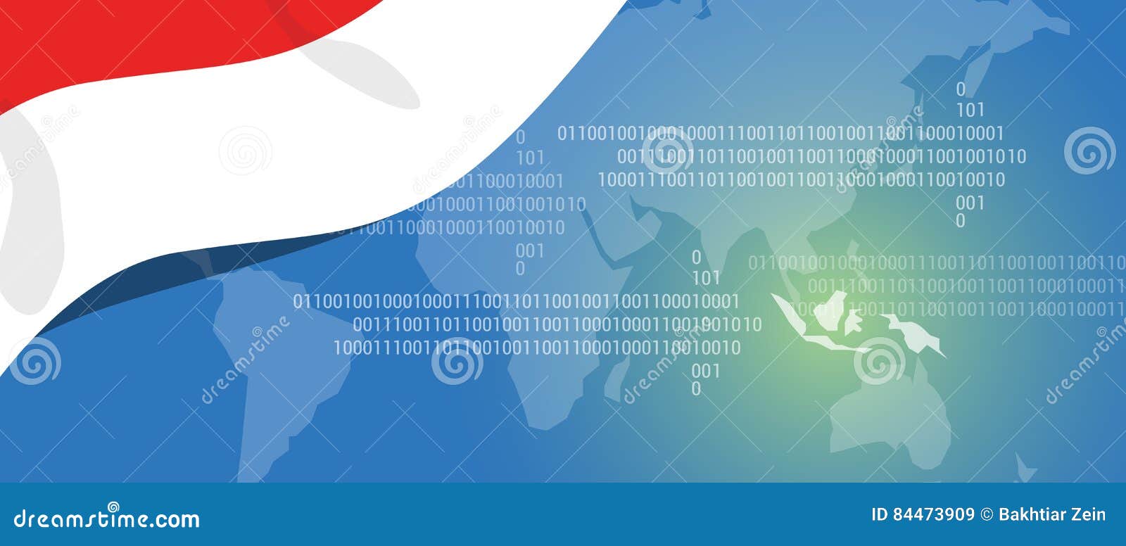 Indonesia World Map Technology Style Digital Landscape Connection Geography Internet Network 