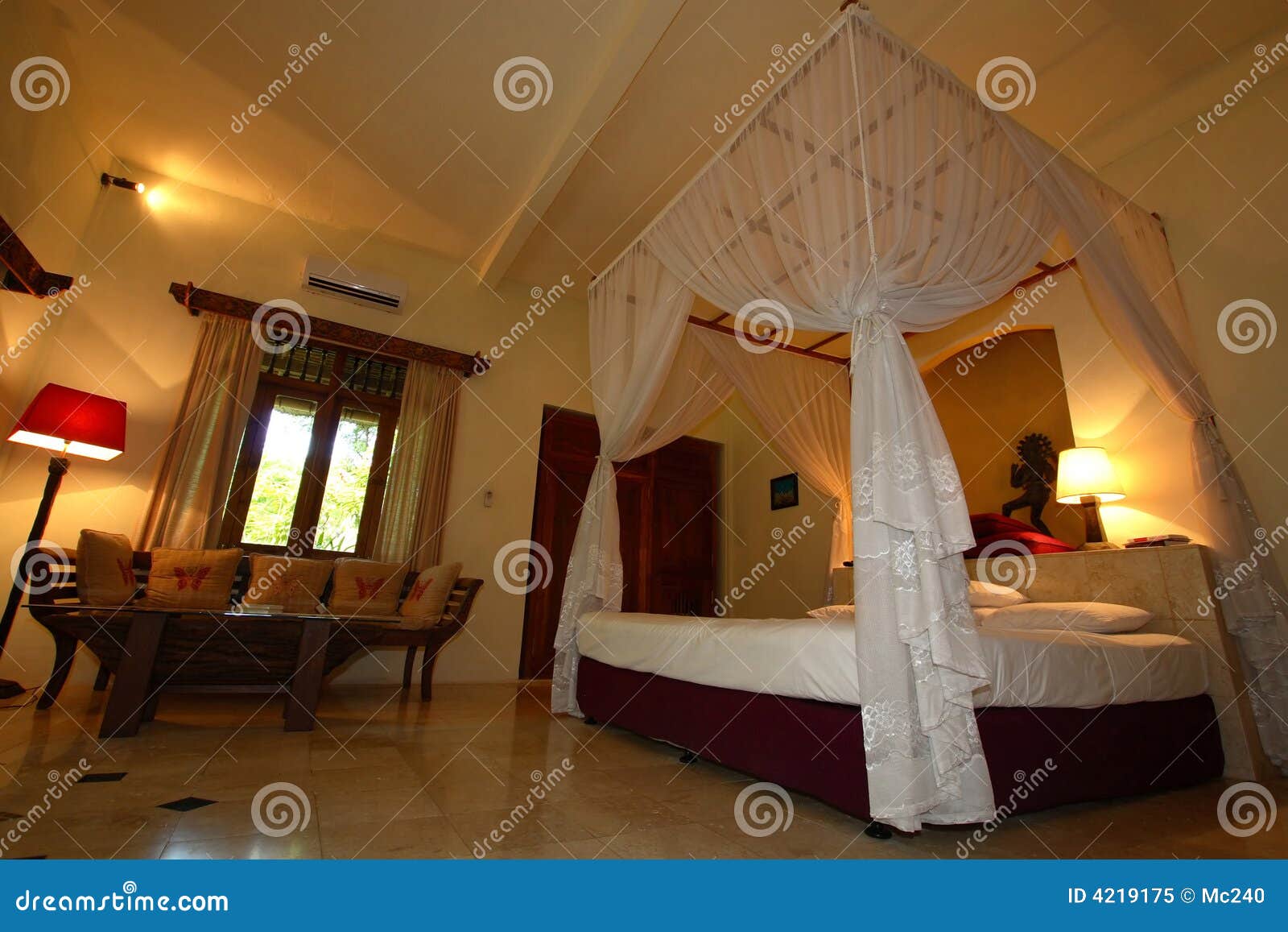 The Indonesian bedroom stock image. Image of curtain, travel 4219175
